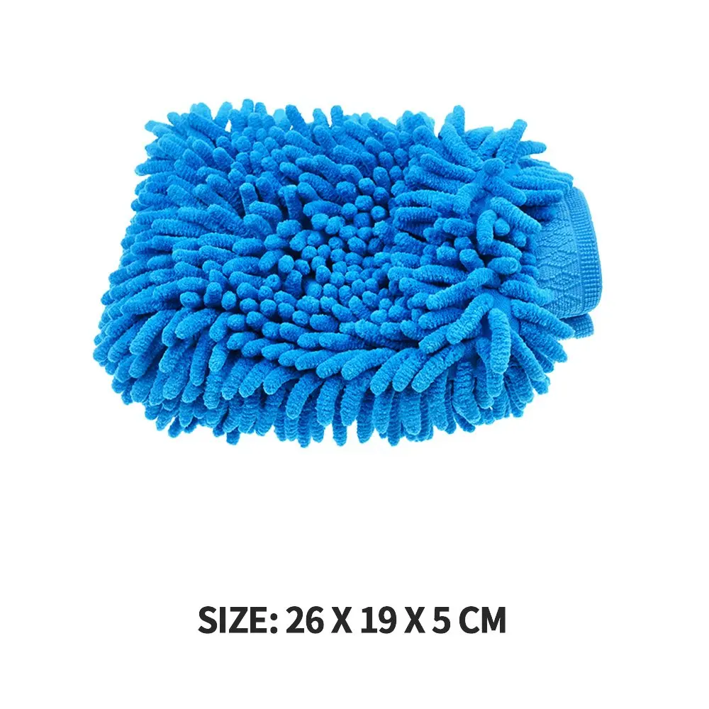 Car Wash Mitt - Double Side Premium Chenille Microfiber - Ultra-soft Wash Glove for Car Cleaning - Scratch-Free Not Fall Wool