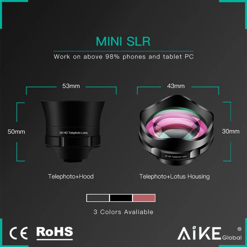 Best universal clip on 3x zoom mobile phone telephoto lens for iPhone 5