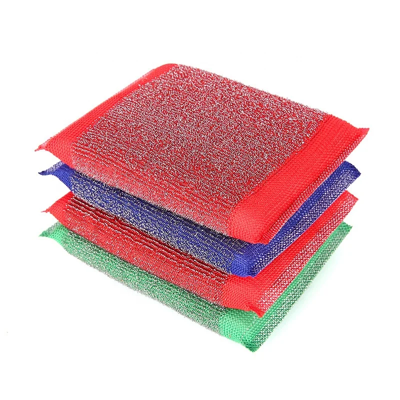 whole colorful yarn dish scrubber for kitchen washing   Stainless Steel Wool Scrubber kitchen cleaning sponge scourer