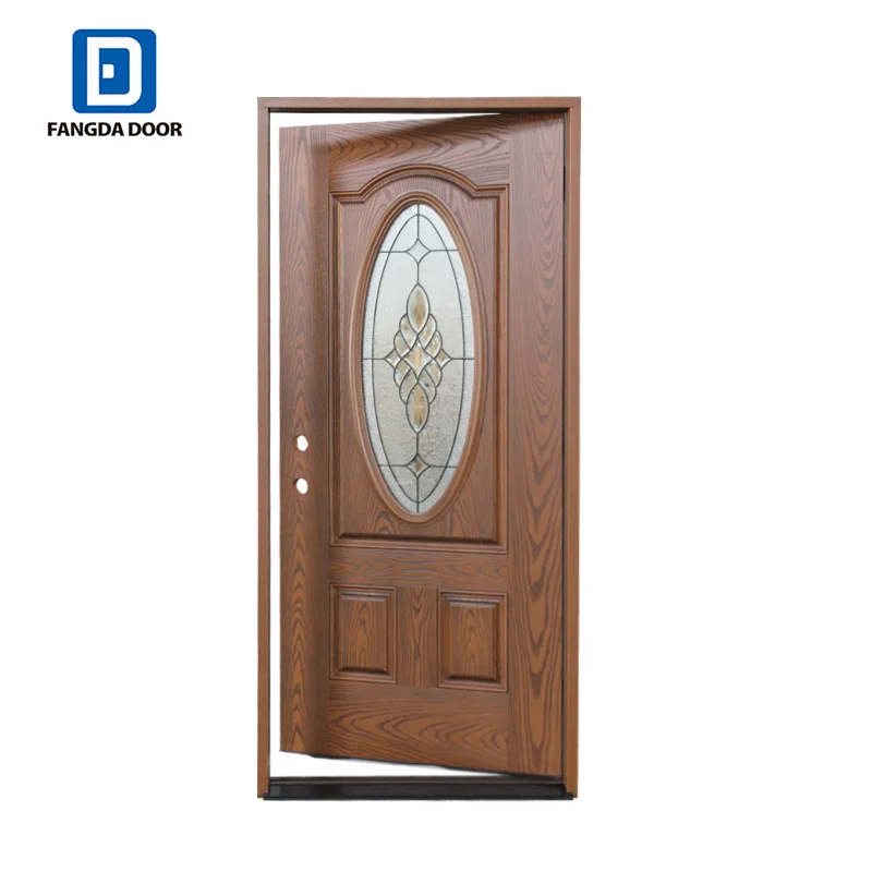 Fangda small oval glass door american steel exterior interior door fiberglass door