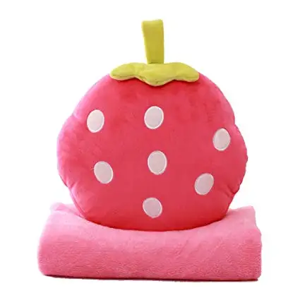 
Lovely Cartoon Minky Baby Sleeping Pillow Warm Kids Bag Travel Blanket 