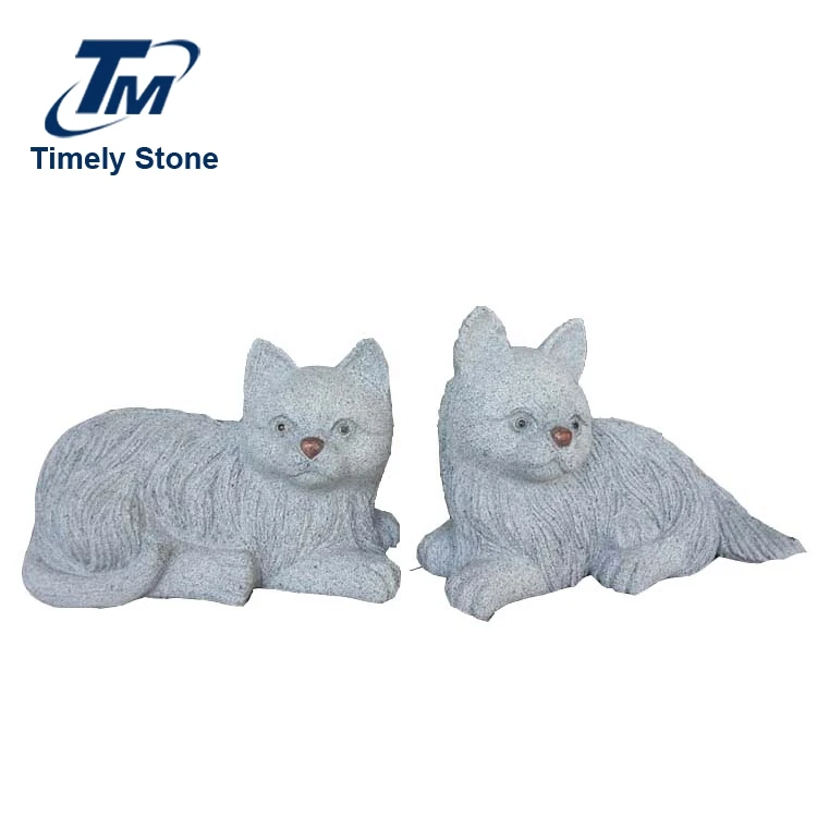
Animal Statue Cat Carved Stone Figurines Sculpture 