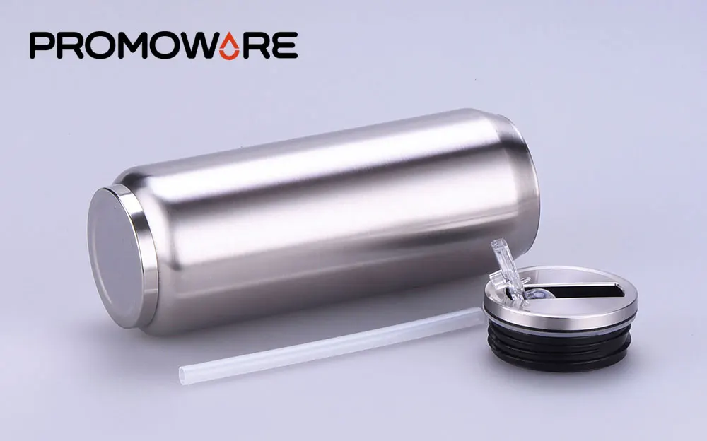 
500 ml Vacuum Insulated Sublimation Thermos Soda Can Shaped Water Bottle Food Grade Stainless Steel Beer Can Flask 