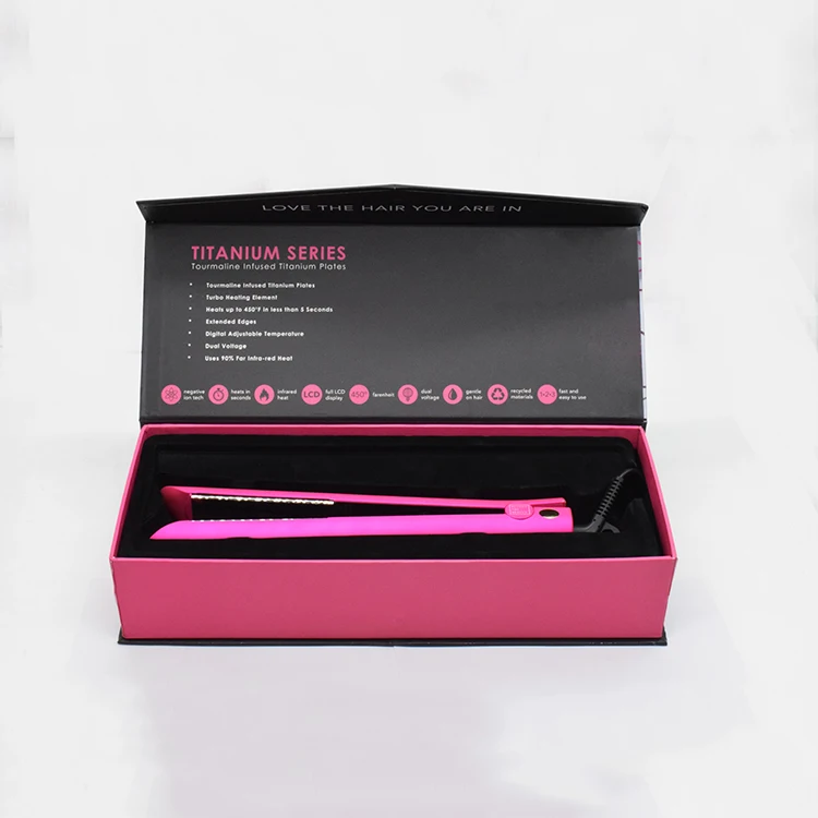 Titanium with tourmaline infused Fastest heat-up and recovery hair straightener curler