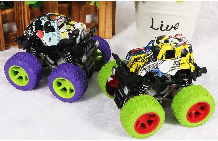 Kids Inertia Car, 4 WD High-Speed Friction Powered Cars 1:36 Scale, Best Gifts for Boys and Girls