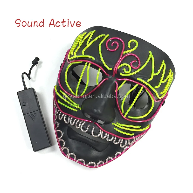 Luminous Shuffle Dance Favors Led Tube Rope Mask Festival Nighttime Party Holiday Lights Concert Live EL Wire Rave Costume Mask