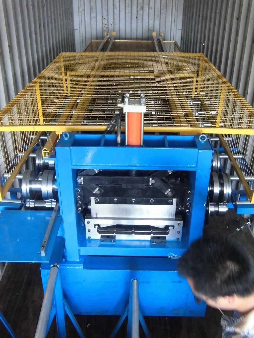 
Bemo style profiling machine for standing seam roof panels 