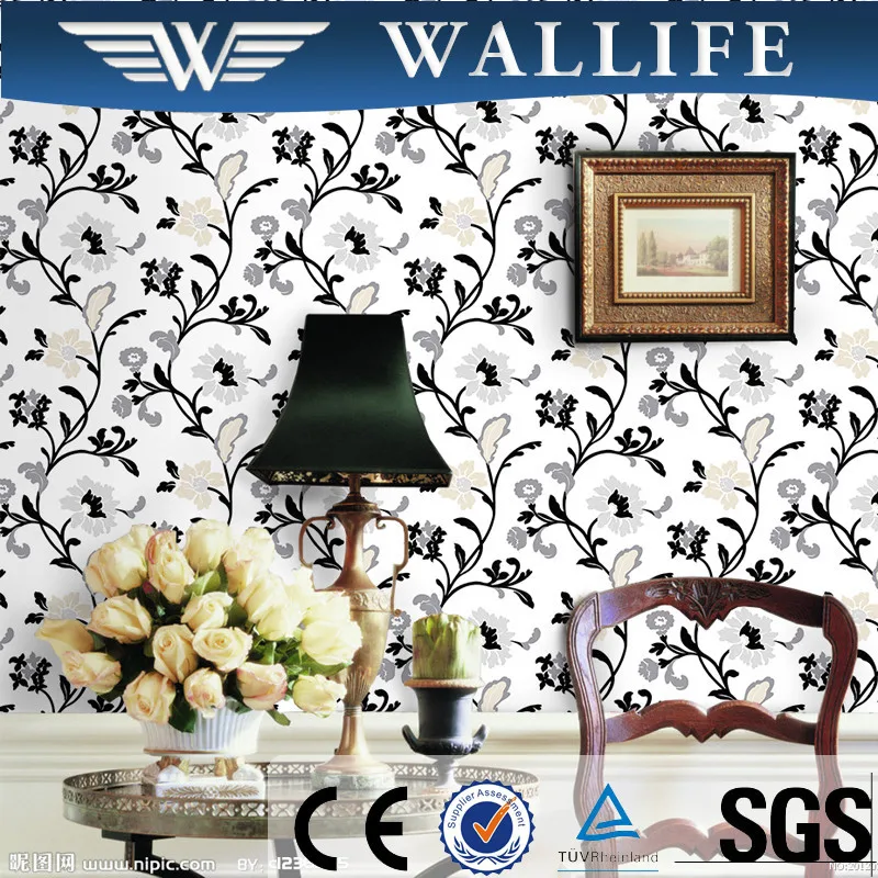 3D flower design washable vinyl wallpaper for home decoration
