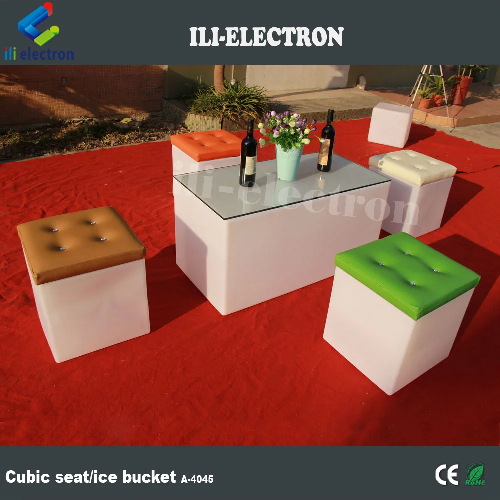 LED Cushion Cube LED cube Stools with Cushion