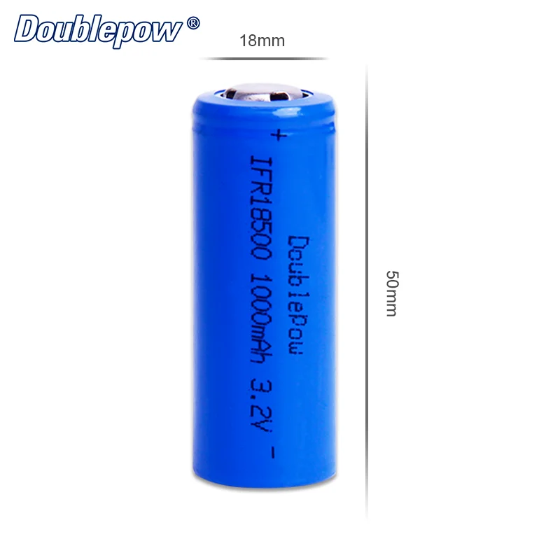 Reliable supplier 3.2V 1000mAh lifepo4 ifr 18500 rechargeable battery