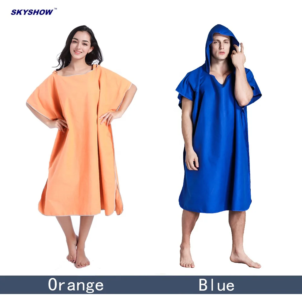 Wholesale Microfiber Women and Adults Hooded Poncho Beach Towel