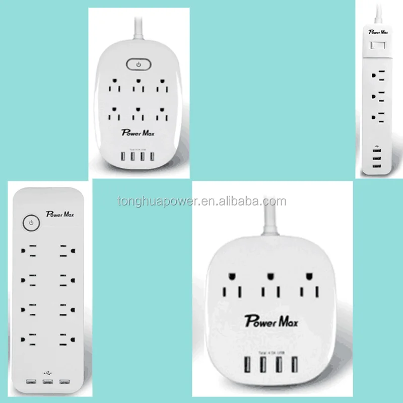 ETL AC Power Wall Plug On/Off Switch Tap Adapter Surge protector FCC 110V 125V socket factory socket