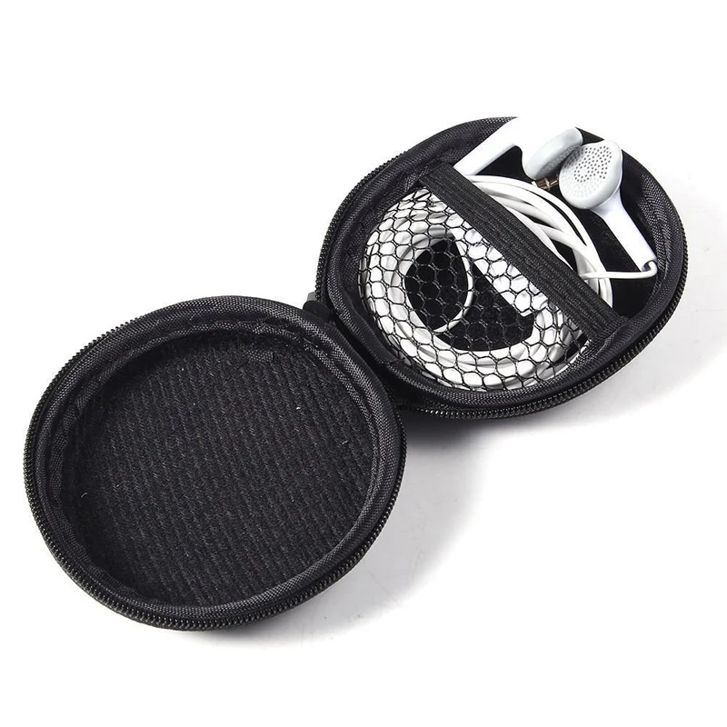 EVA Earphone Case Small Round Pocket Travel Carrying Box for Earbuds Headphone