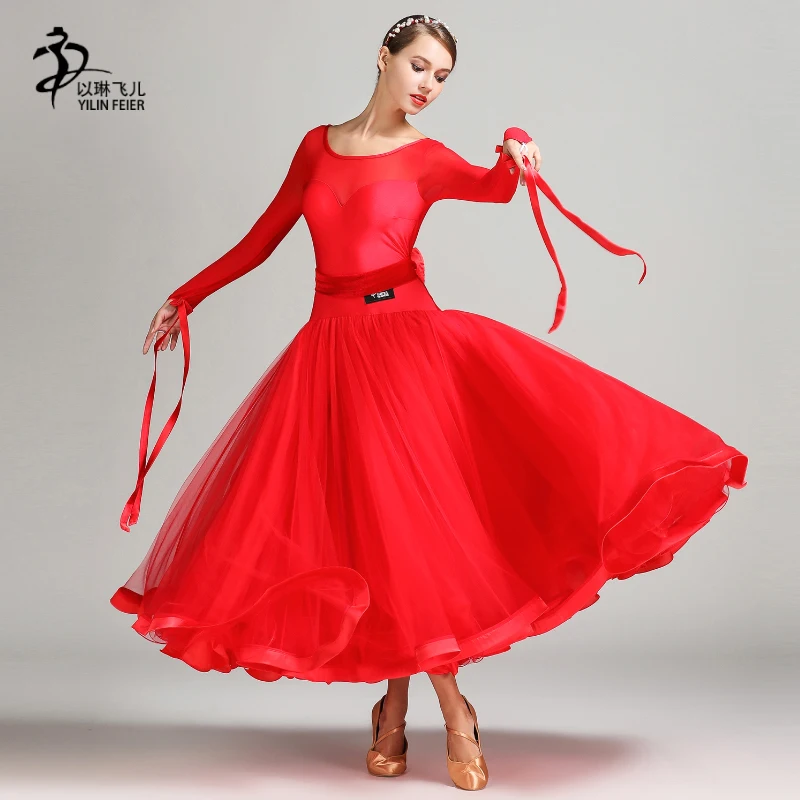 International Standard Ballroom Dance Dress  Lyrical Dance Costume Dress Women Long Ballroom Dancing Dress