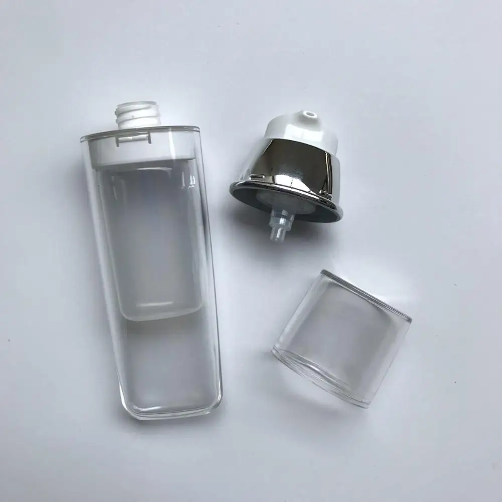 
unique packaging outer hard tube shape acrylic 30ml 40ml 50ml airless plastic bottle for facial bb cream 
