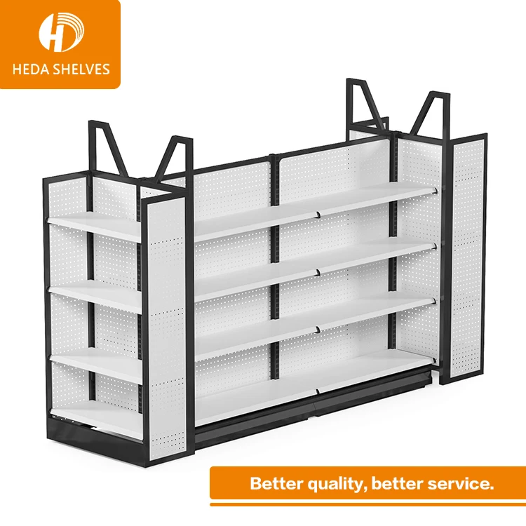 Supermarket Modern Commercial Retail Store Shelving Lighted Shelving Gondola Shelving