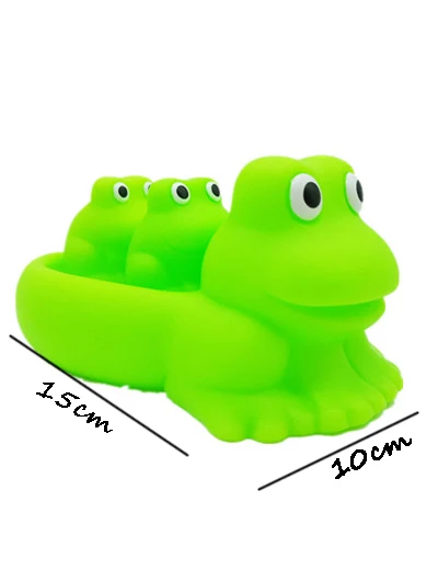Good price good  mass lovely  soft environment pvc material orange frog kids set of bath toys