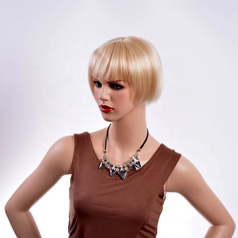 New design gold bob wigs with bangs wholesale synthetic wigs factory price