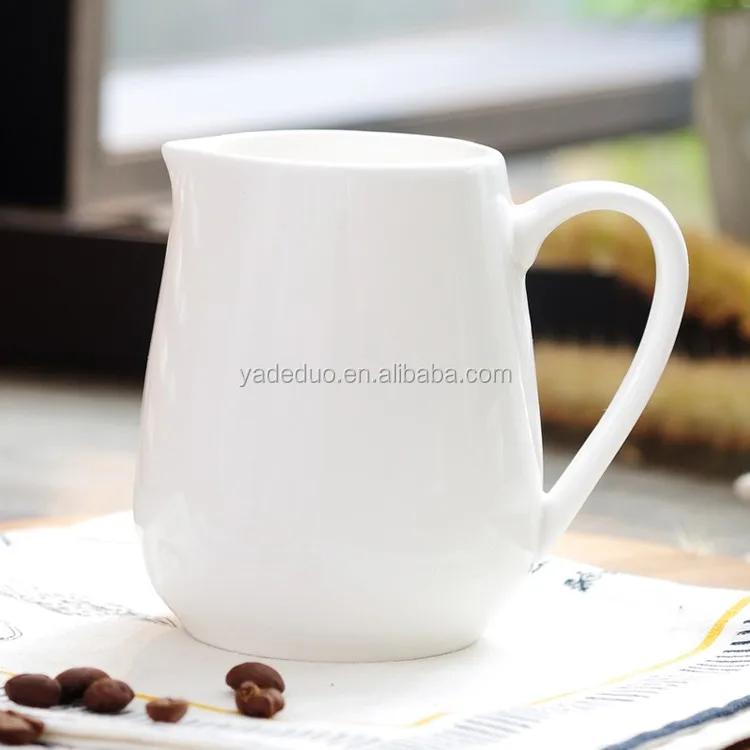 Luxury silver rim ceramic milk jars coffee pot restaurant tableware porcelain small juice jug