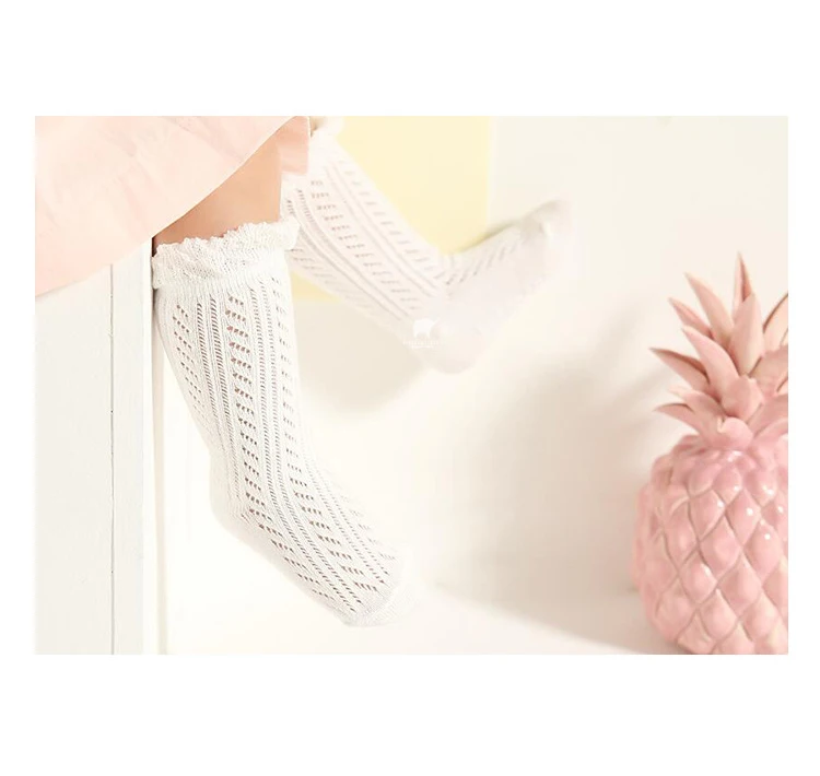 
100% cotton young girls baby knee high cartoon tube long girl socks 