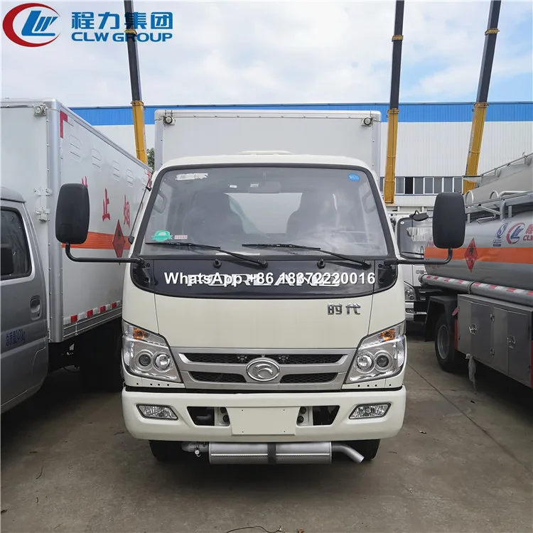 Cheapest price 4 tons small gas bottle transportation box cargo truck for sale