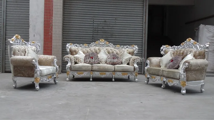 new design high quality arab sofa, royal wooden fabric traditional sofa