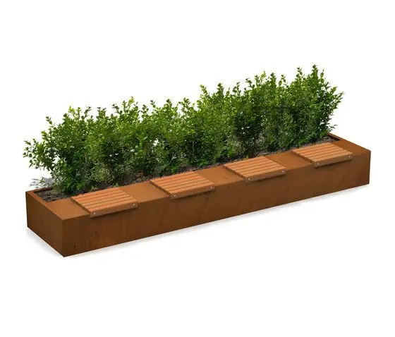 
best selling products outdoor public corten steel bench planter box 
