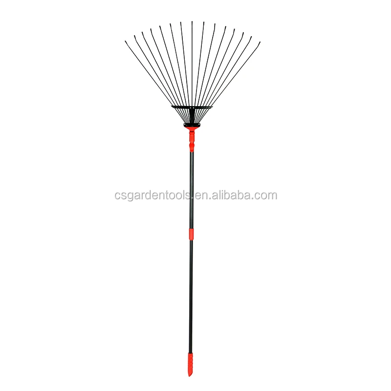 15 teeth steel garden leaf wood grabber telescopic rake