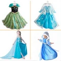 2015 Summer Girls Dress Elsa Anna Cosplay Dress vestidos infants princess Dresses Children Clothing Baby Kids