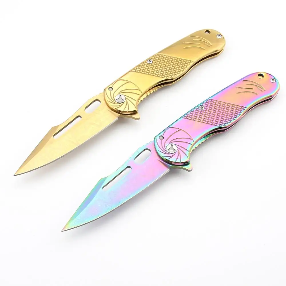 BOK F85 Gold outdoors pocket tool knife folding Tactical utility hunting combat camping knives