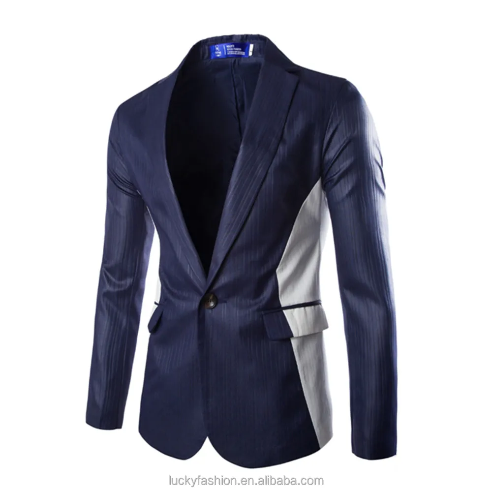 One Button Mens Korean Slim Fit Fashion Blazer Suit Jacket Plus Size Male Blazer Jacket Wholesale