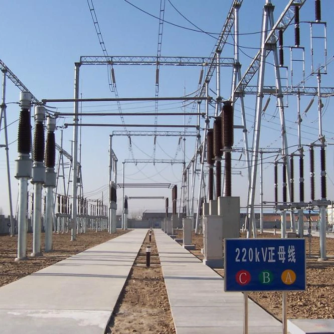 ISO 9001 Power Transformer Substation Tubular Structure  Electrical power pole