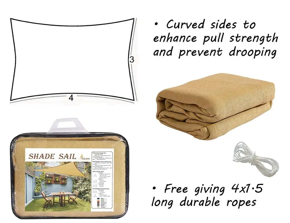 100% натуральный HDPE уличный солнцезащитный парус
