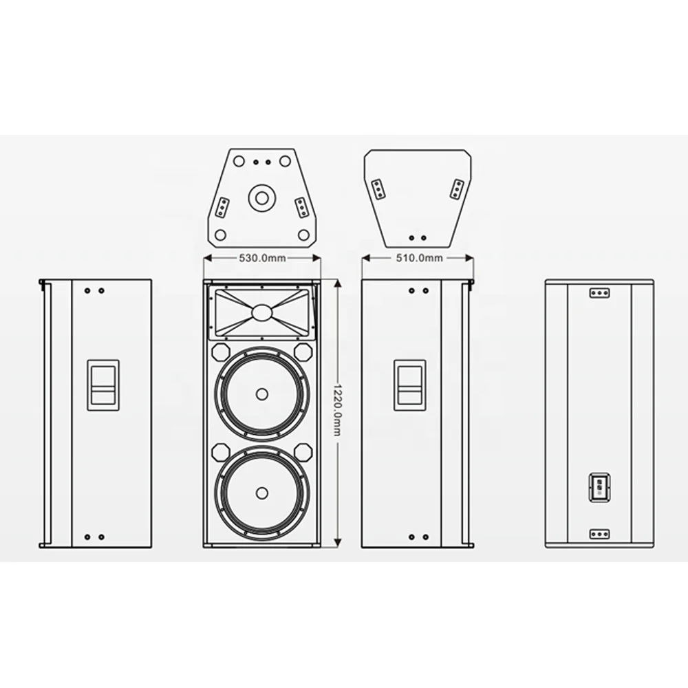 
Professional 1000w dual 15 inch dj p audio srx725 full range stage power passive speakers box 