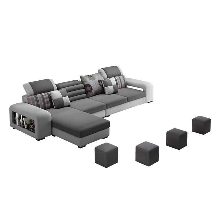 Modern Wholesale Home Furniture Sectional 6-seater Fabric Sofa Set for Living Room