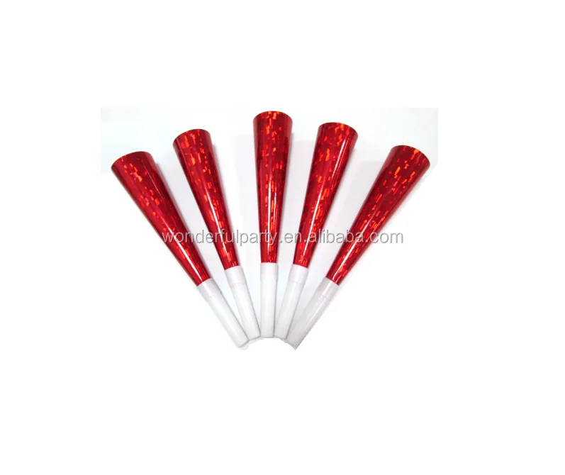 Wonderful Party Supplies Wholesale Cheap Price Support DIY CustomBrilliant Blue Blow Horn Party Blow Air Horn Party Paper Horn