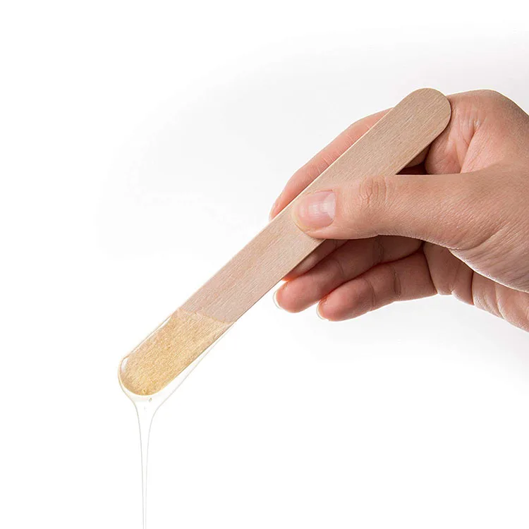 Wholesale custom disposable eco-friendy cosmetic depilatory hair removal wooden waxing spatula sticks for Beauty Salon