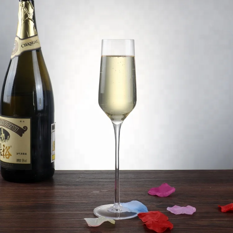 New design special celebrations hand blown crystal champagne glass