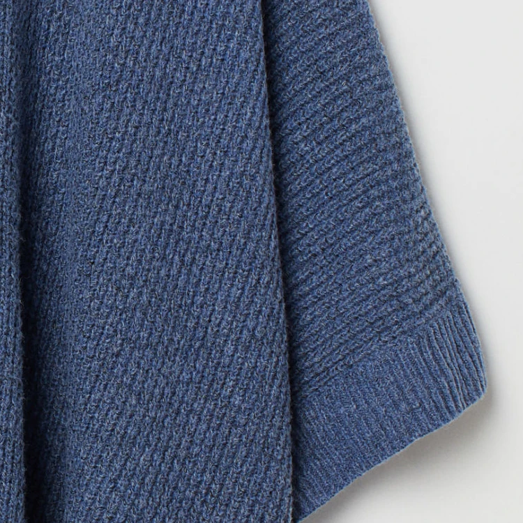 Customized Soft Textured  Knit Wool Turtleneck Ladies Fashion Knit Poncho