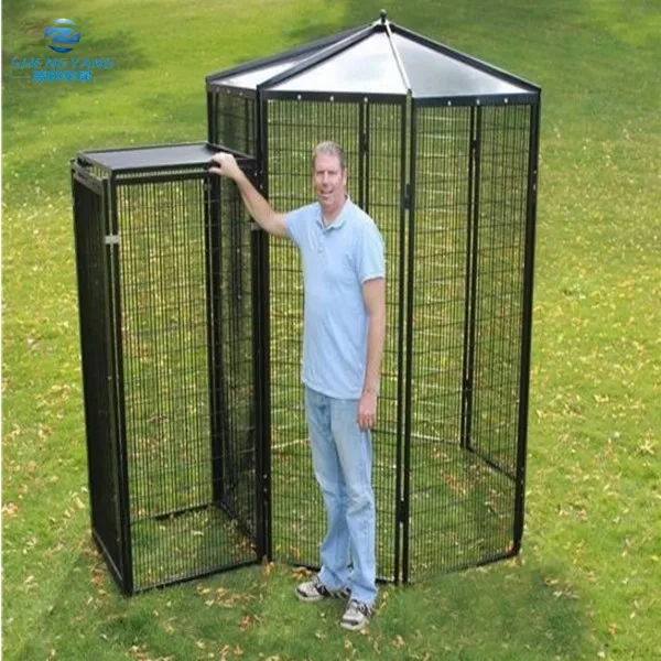 biack powder coated eight sided walk in bird aviary cage