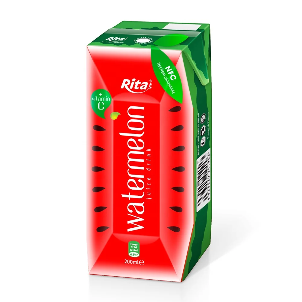 200ml paper pack Aseptic pack Watermelon juice from Vietnam