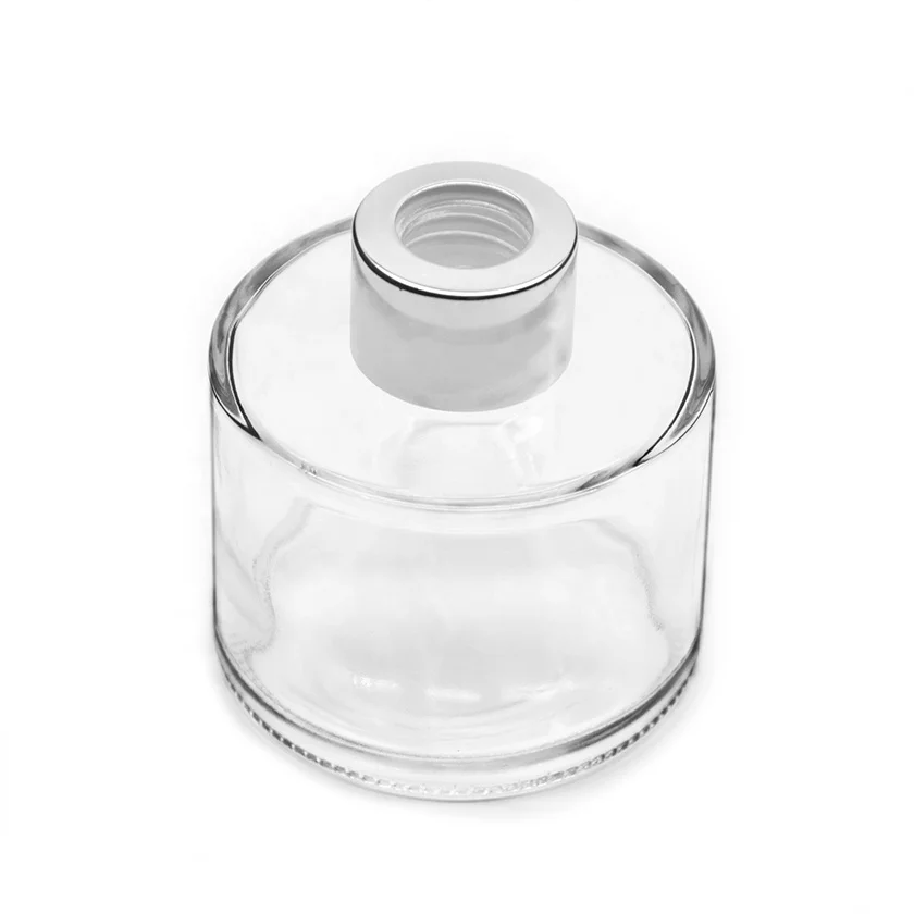 in stock 4oz 120ml clear aroma bottle glass perfume reed diffuser round glass bottle  with aluminum cap