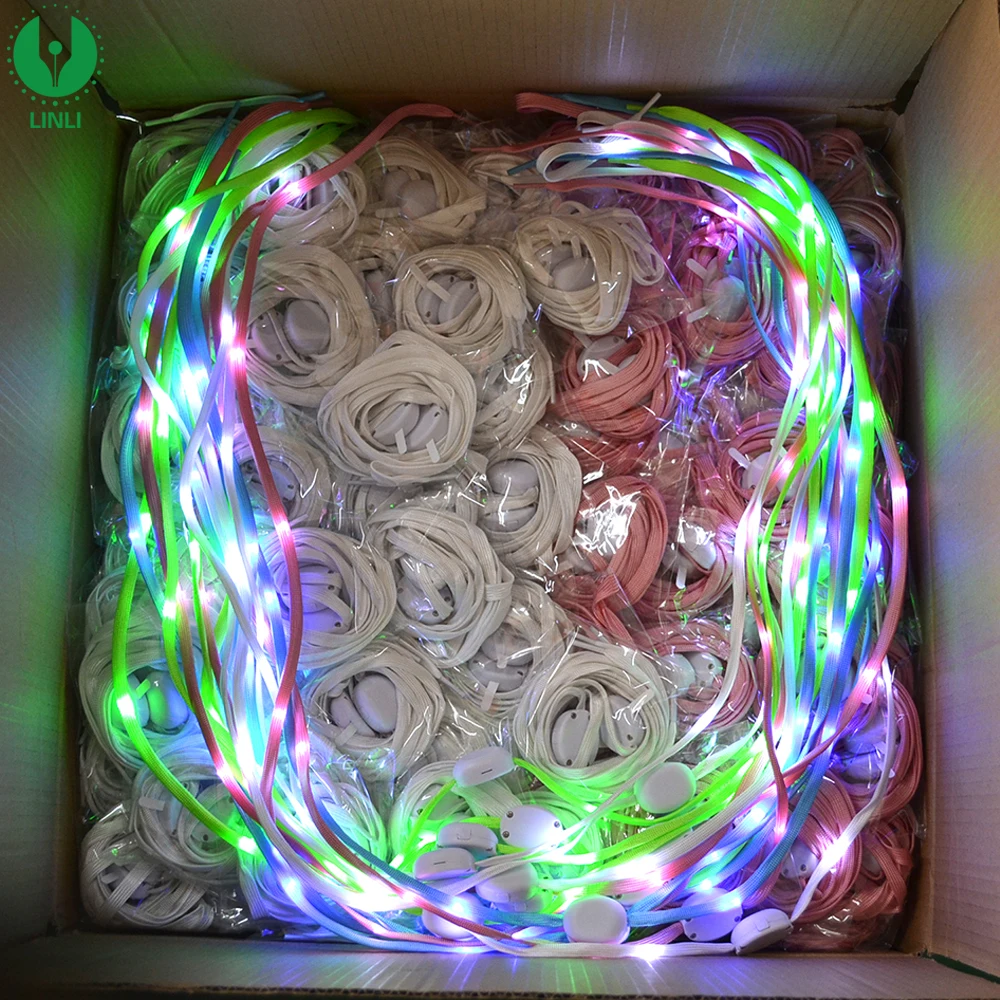 
Supply RGB Colorful Nylon Led Light Up Shoelaces, Flashing Led Shoe Laces 