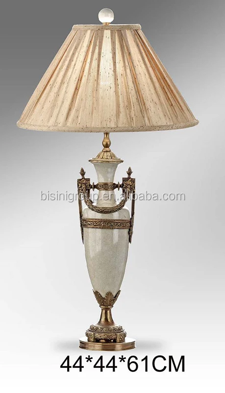 European Exquisite Elegant Floral Table Lamp made of Antique Brass and Porcelain with Lampshade BF11-05283a