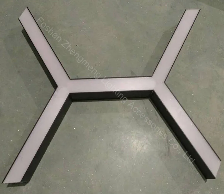 customized unique shape 120 degree black powder coat led hexagon aluminum profile with link pin connectors