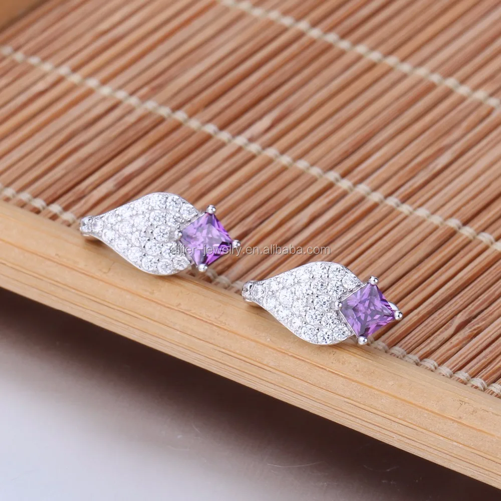 E116 2020 new style design 925 Sterling Silver English lock Earring for Women CZ Diamond Earring Jewelry