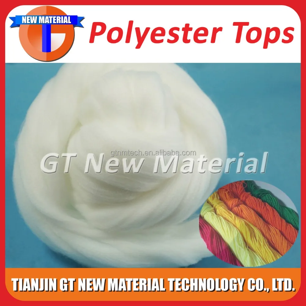 
High Bulky 100% Virgin Polyester Fiber Tops 3Dx88mm Oekotex certificate Raw White Polyester Top 