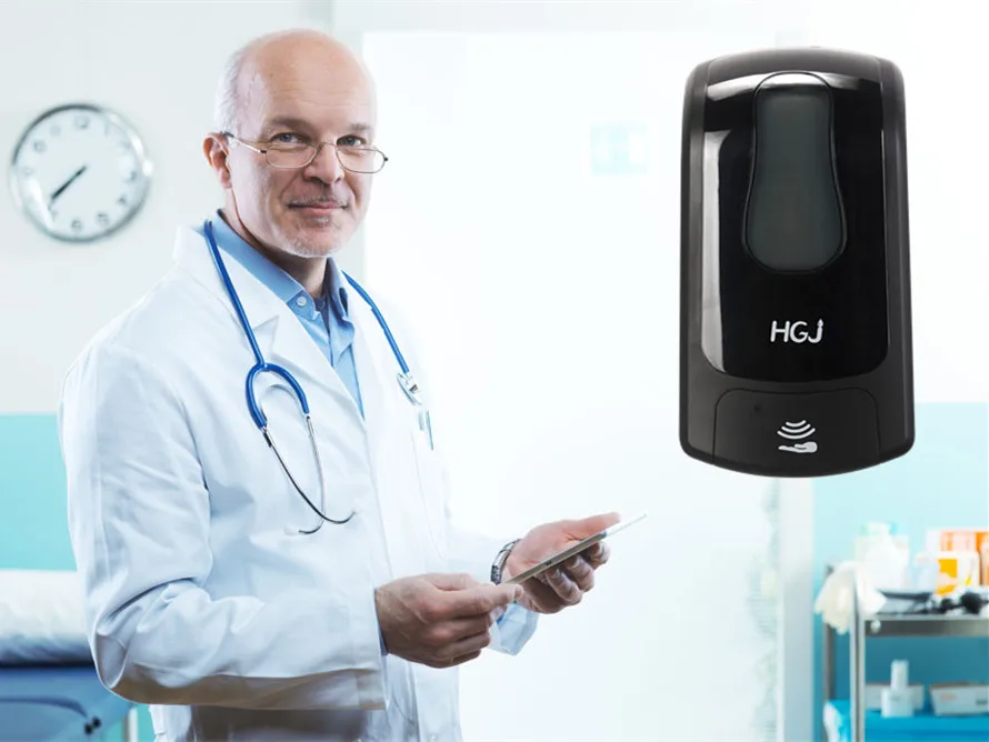 automatic anti-bacterial hand gel dispenser in hospital