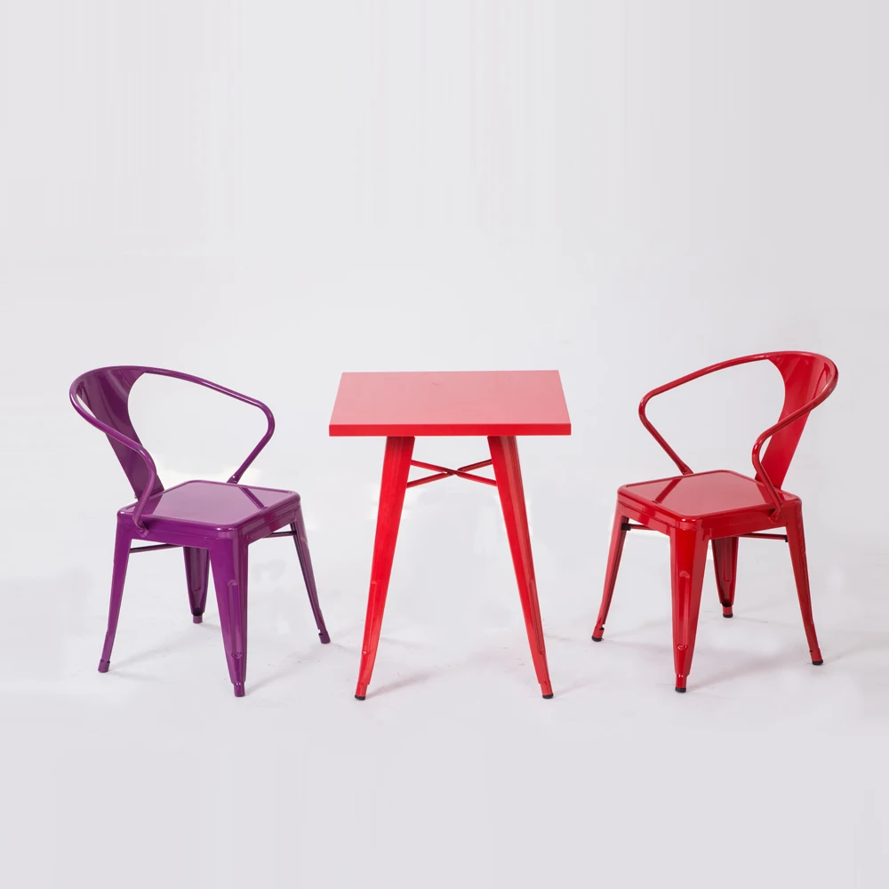 
Modern design wholesale industrial style restaurant red metal coffee table 