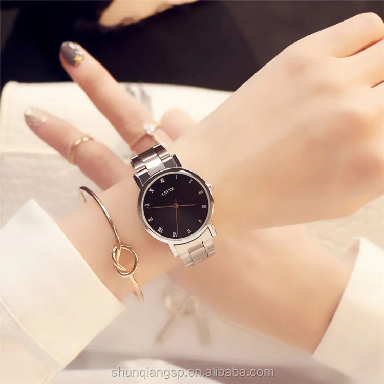 Hot Sell Fashion Pointer Couple Steel Wrist Quartz Watch